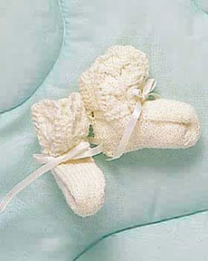 Free White Baby Booties Knit Pattern