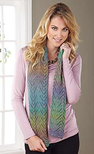 Free Knit Chevron & Cables Scarf Pattern
