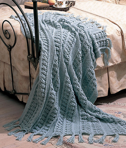 Free Lacy Leaf Panels Throw Pattern