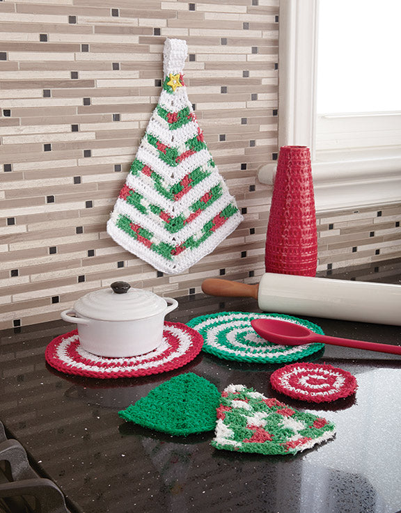 Free Christmas Tree Towel and Scrubbies Pattern