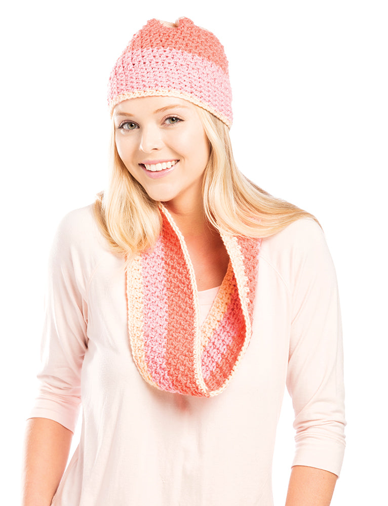 Free Just Peachy Hat & Cowl Pattern
