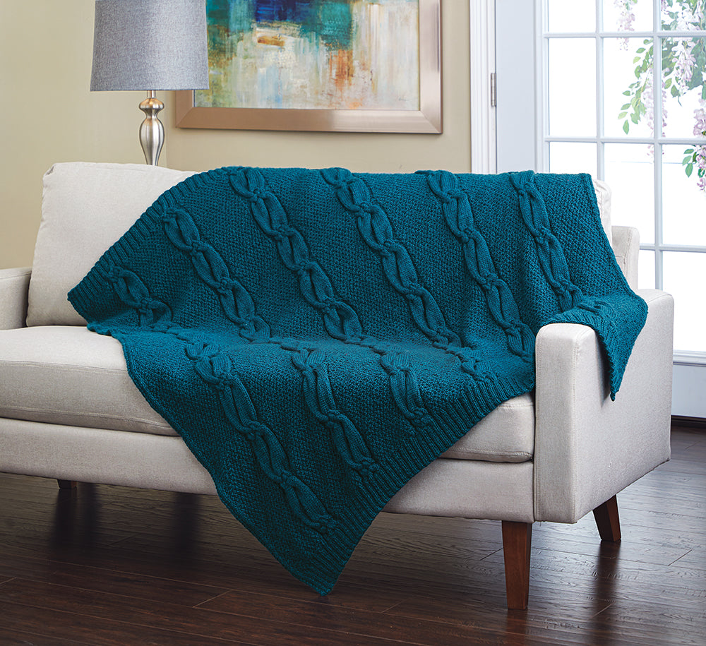 Knotted Cable Throw – Mary Maxim Ltd