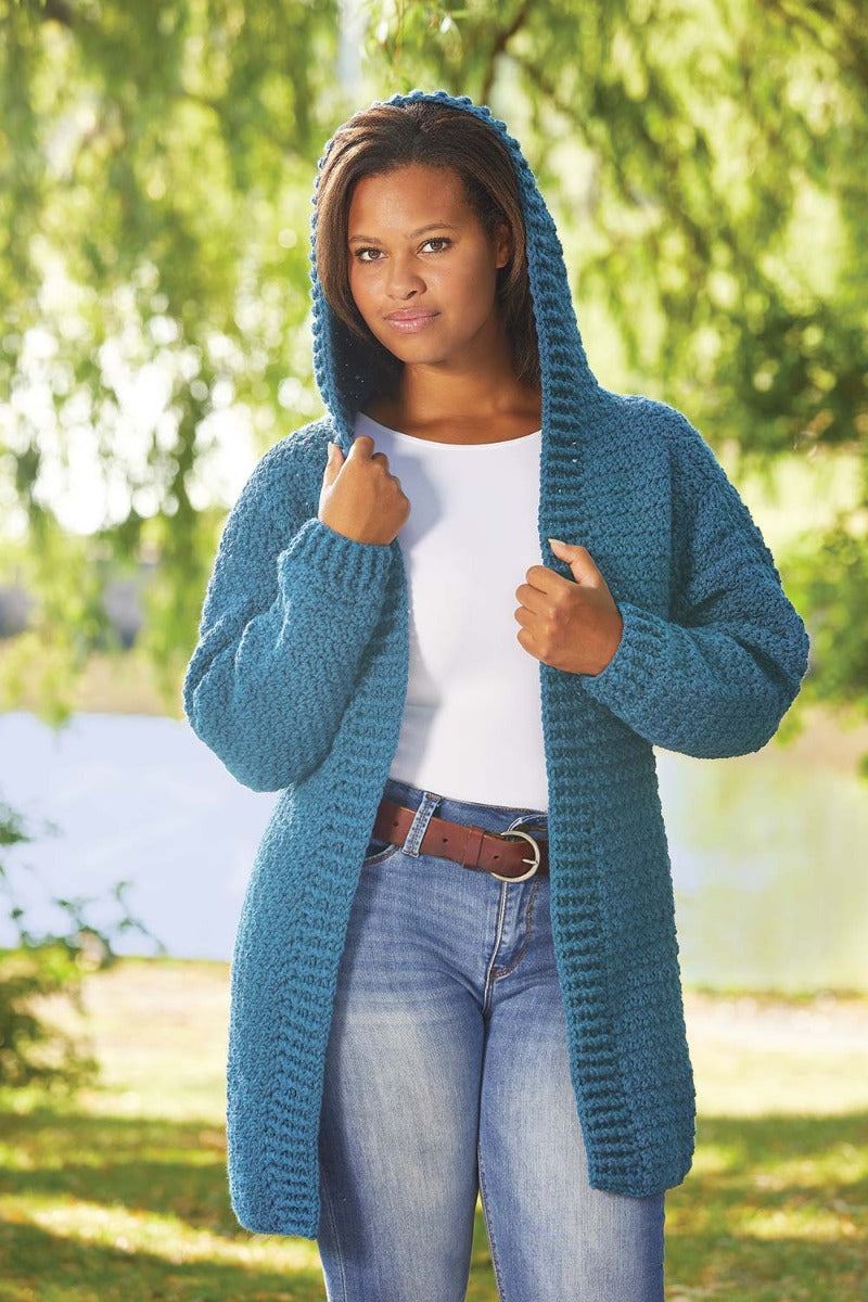 Hooded Crocheted Cardigan – Mary Maxim Ltd