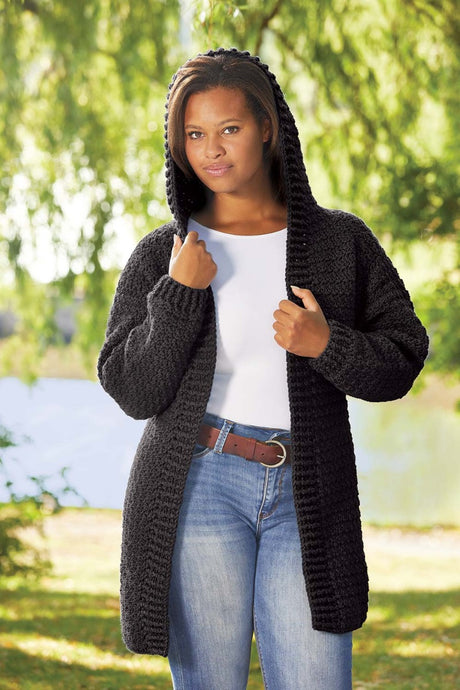 Hooded Crocheted Cardigan