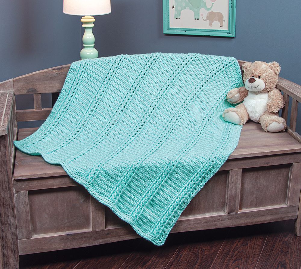Cabled Ribs Baby Blanket