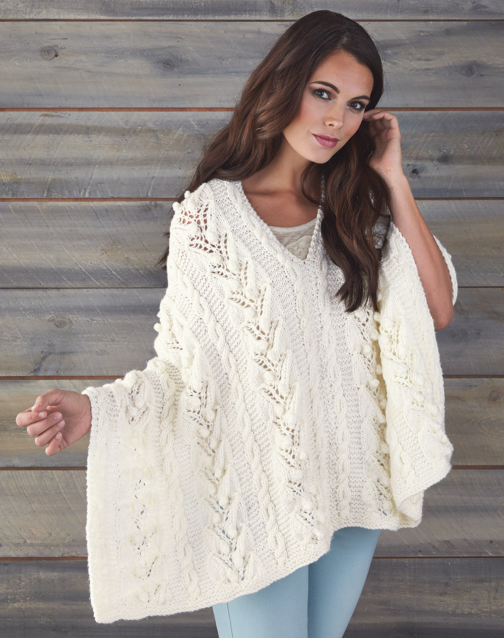 Cables & Lace Poncho Pattern