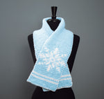 Double Knit Snowflake Sparkle Scarf