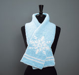 Écharpe double tricot à flocons de neige scintillants