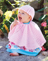 Pretty Poncho and Hat Baby Set