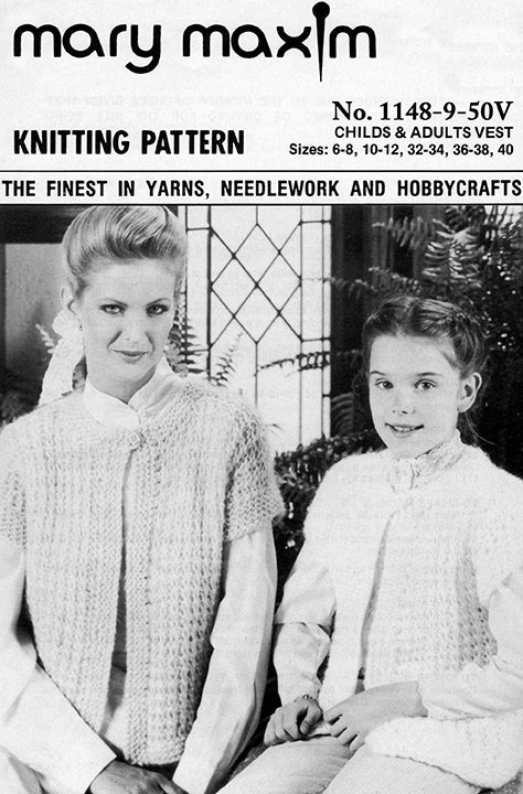 Childs' and Adults' Vest Pattern