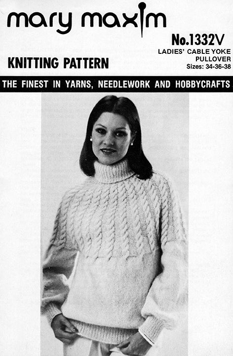 Ladies' Cable Yoke Pullover Pattern