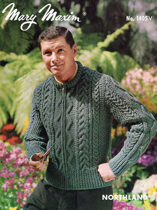 Men's Aran Cardigan or Pullover Pattern