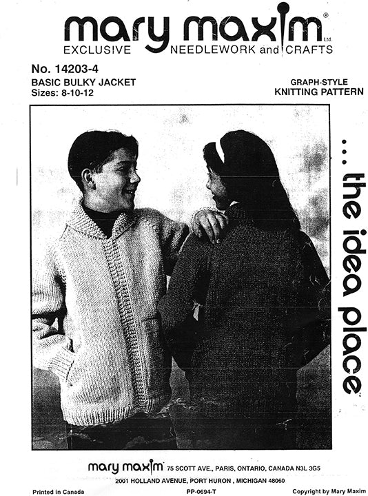 Youth Basic Bulky Jacket Pattern