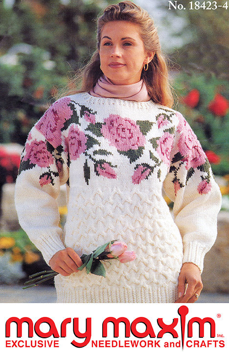 Roses and Cables Pullover Pattern