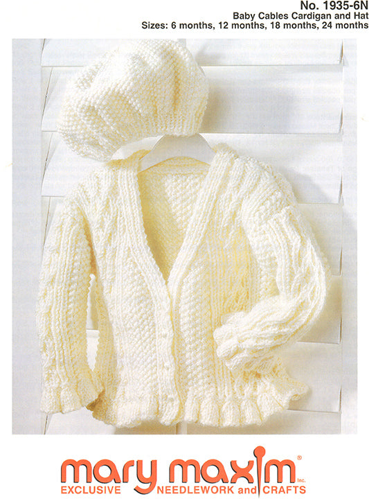 Baby Cables Cardigan and Hat Pattern