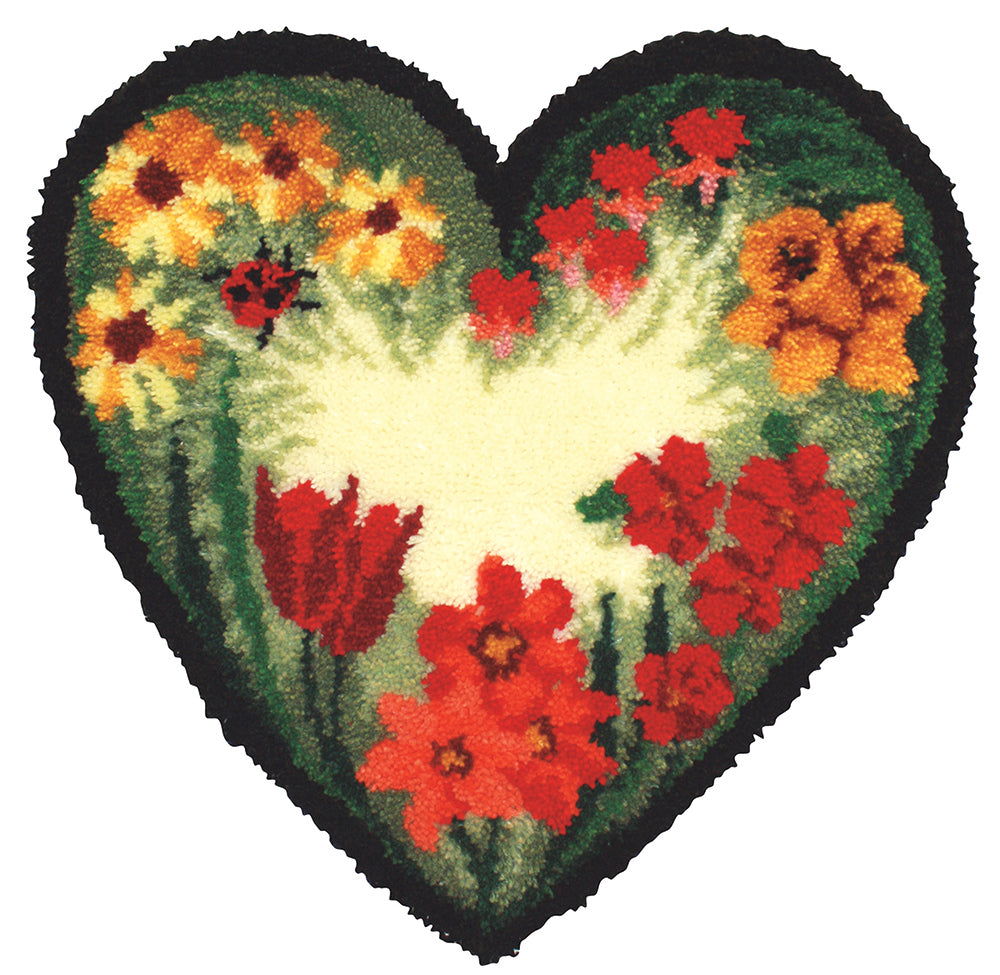 Heart Outline Rug Floral Heart Rug Pattern – Mary Maxim Ltd