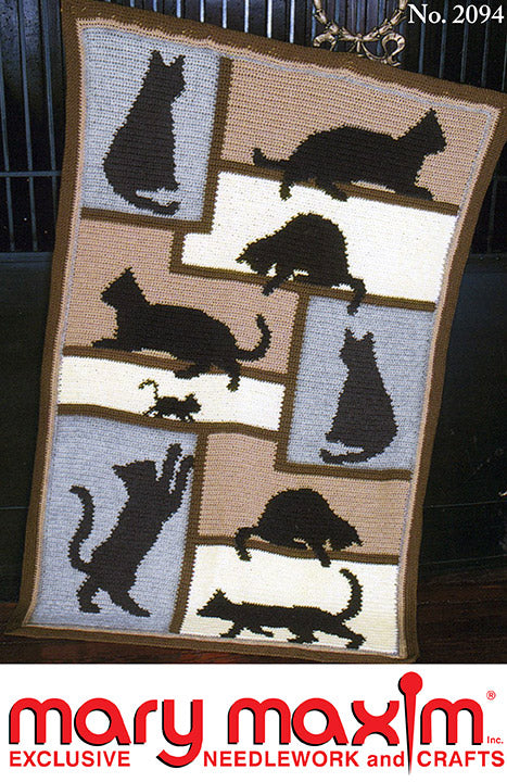Cat Silhouette Afghan Pattern