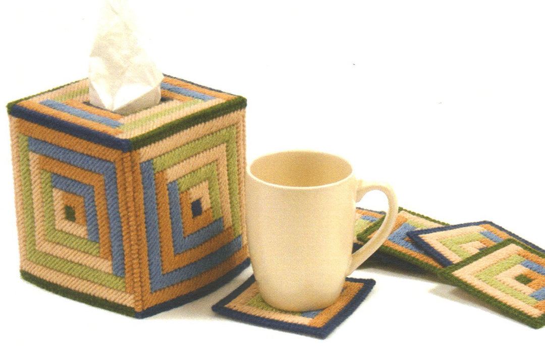 Quilt Tissue Box Cover & Coasters