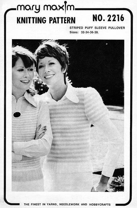 Ladies' Striped Puff Sleeve Pullover Pattern