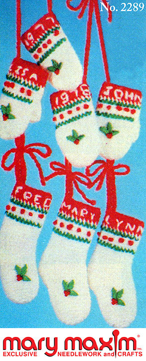 Mitten and Stocking Tree Ornaments Pattern