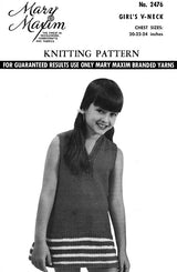 Girl's Springtime V-Neck Dress Pattern