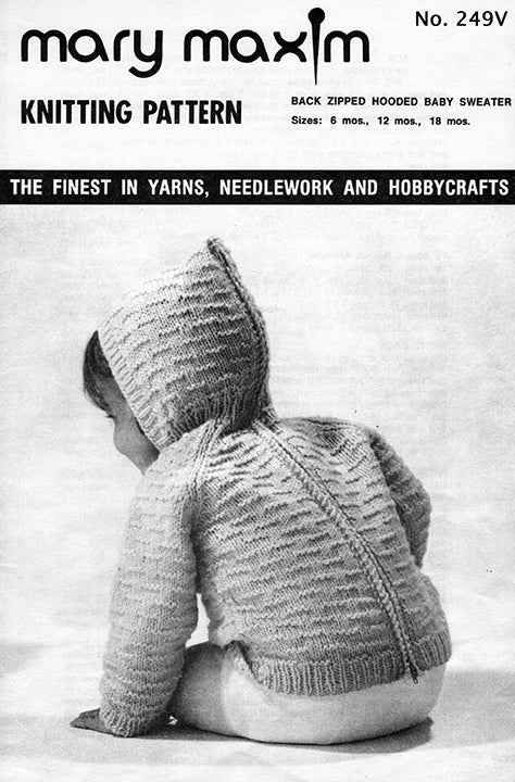 Back Zipped Hooded Baby Sweater Pattern