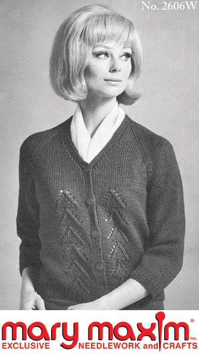 Ladies' Worsted Weight V-Neck Cardigan Pattern