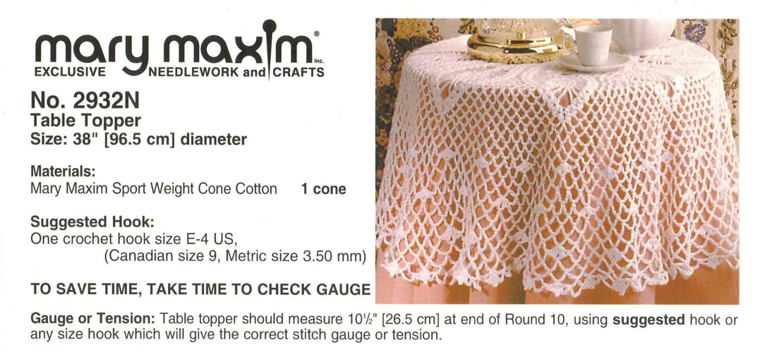 Table Topper Pattern