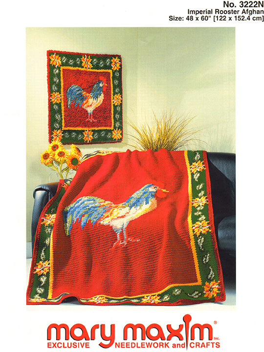 Imperial Rooster Afghan Pattern