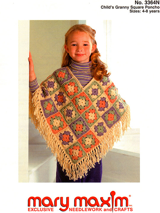 Child's Granny Square Poncho Pattern - Main Image