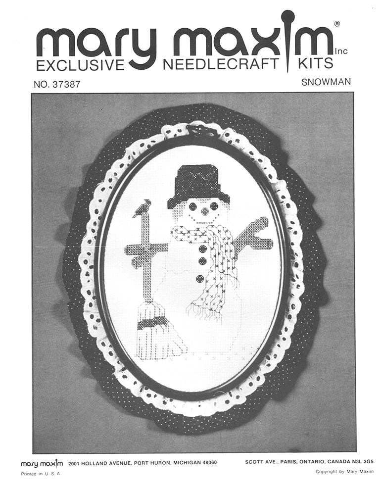 Snowman Cross Stitch Pattern