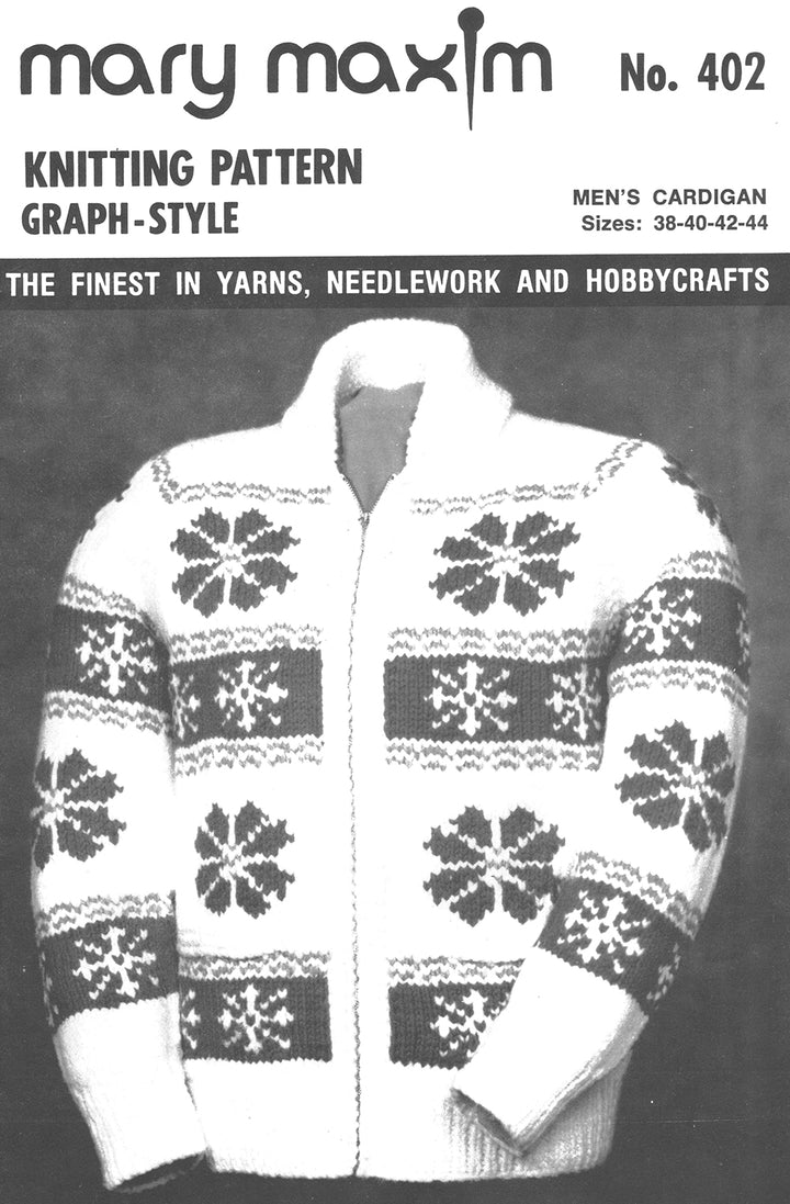Men's Snowflake Cardigan Pattern