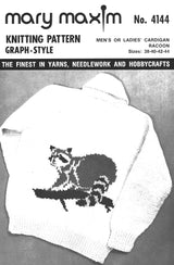 Men's or Ladies' Raccoon Cardigan Pattern
