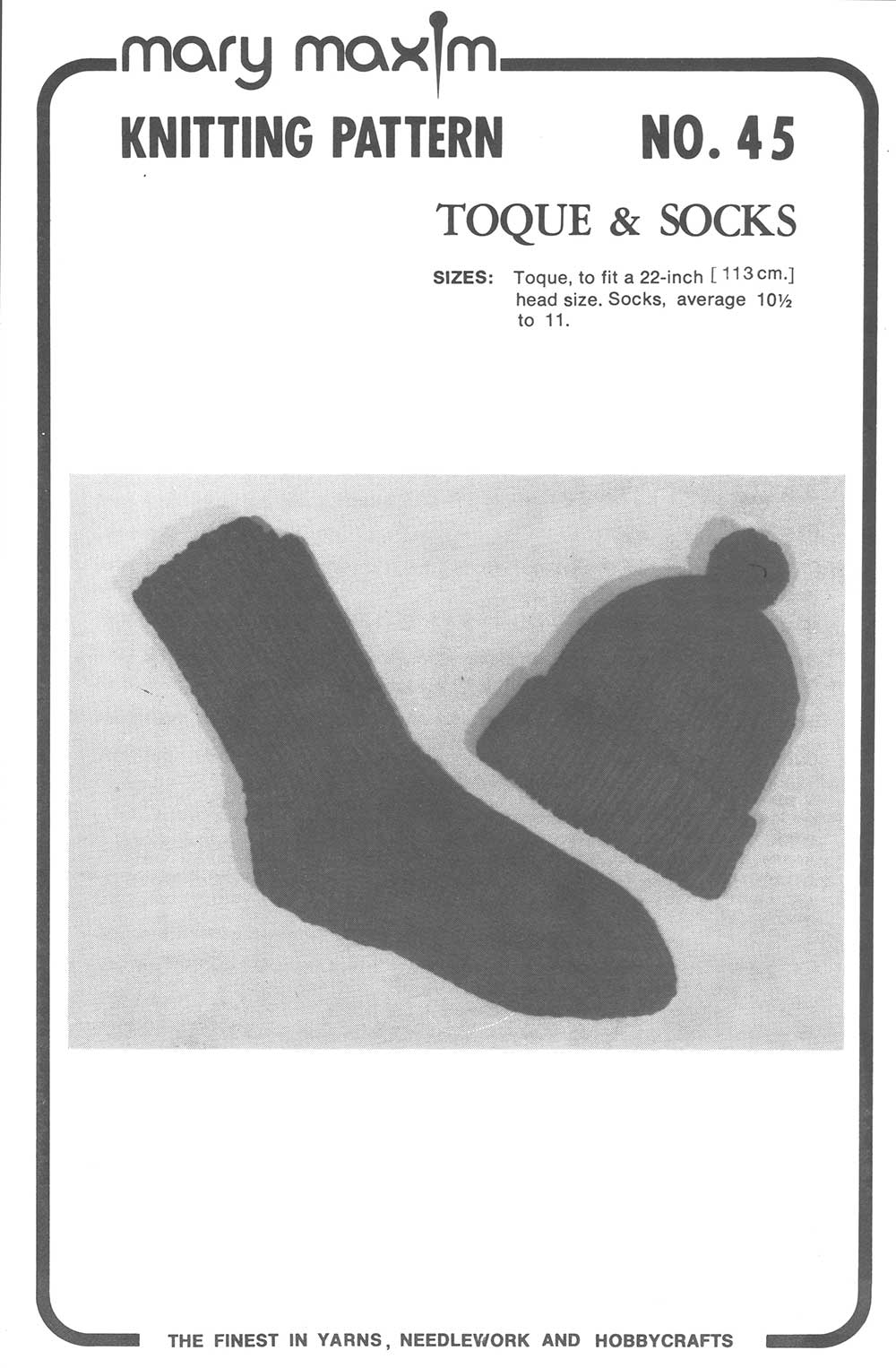 Toque & Socks Pattern