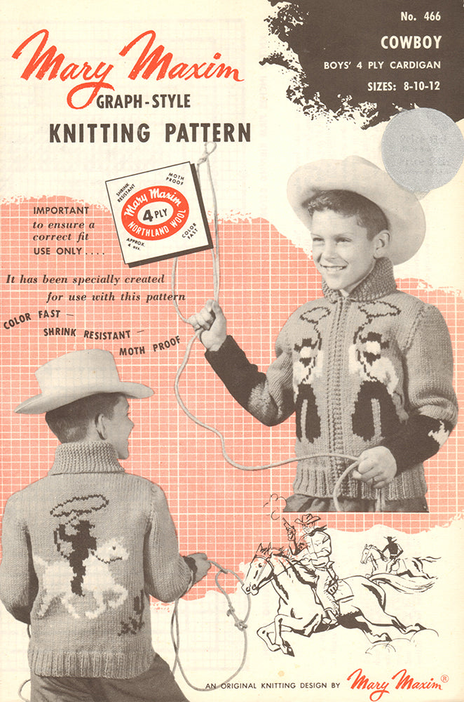 Cowboy Cardigan Pattern – Mary Maxim Ltd