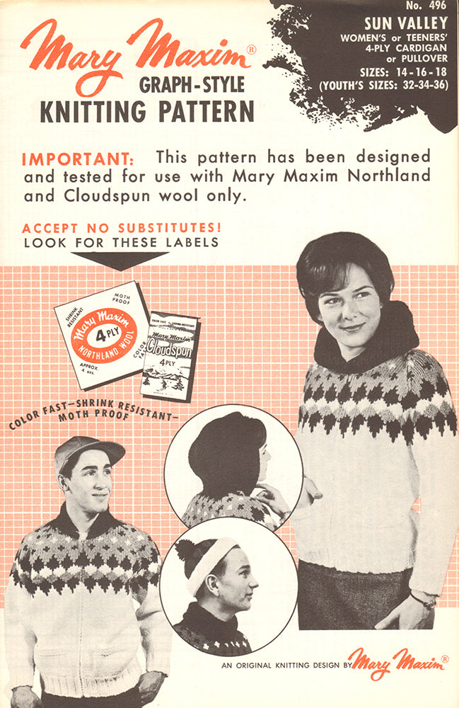Sun Valley Ladies' or Youth Cardigan Pattern