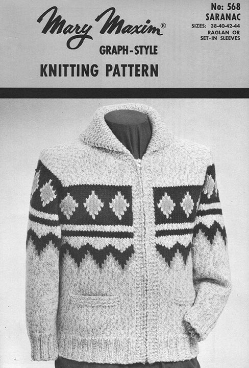 Men's or Ladies' Saranac Cardigan Pattern
