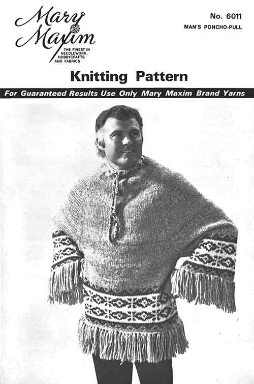 Man's Poncho-Pullover Pattern