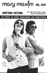 Modèle de gilets torsadés pour elle et lui