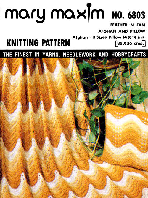 Feather 'n Fan Afghan and Pillow Pattern