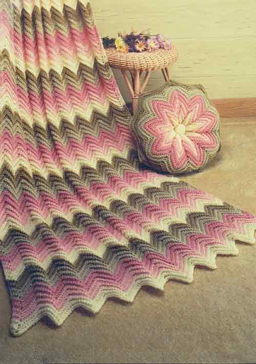 Crocheted or Knitted Ripple Afghan Pattern