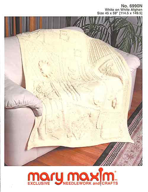 Motif afghan blanc sur blanc