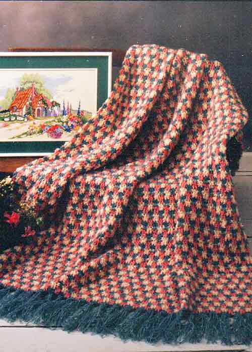 Afghan à carreaux tricolores