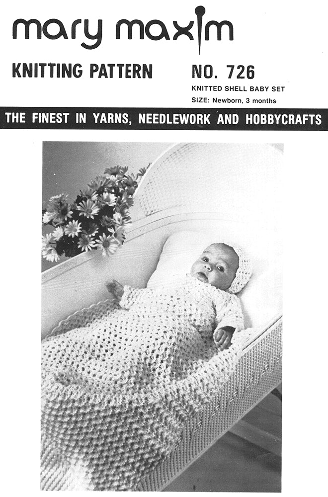 Knitted Shell Baby Set Pattern