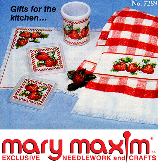 Strawberry Placemat, Mug, Coaster and Towel Set Pattern