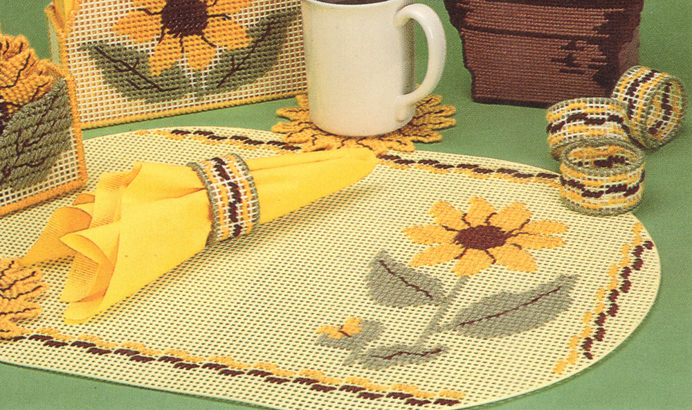 Sunflower Placemat & Napkin Rings Pattern