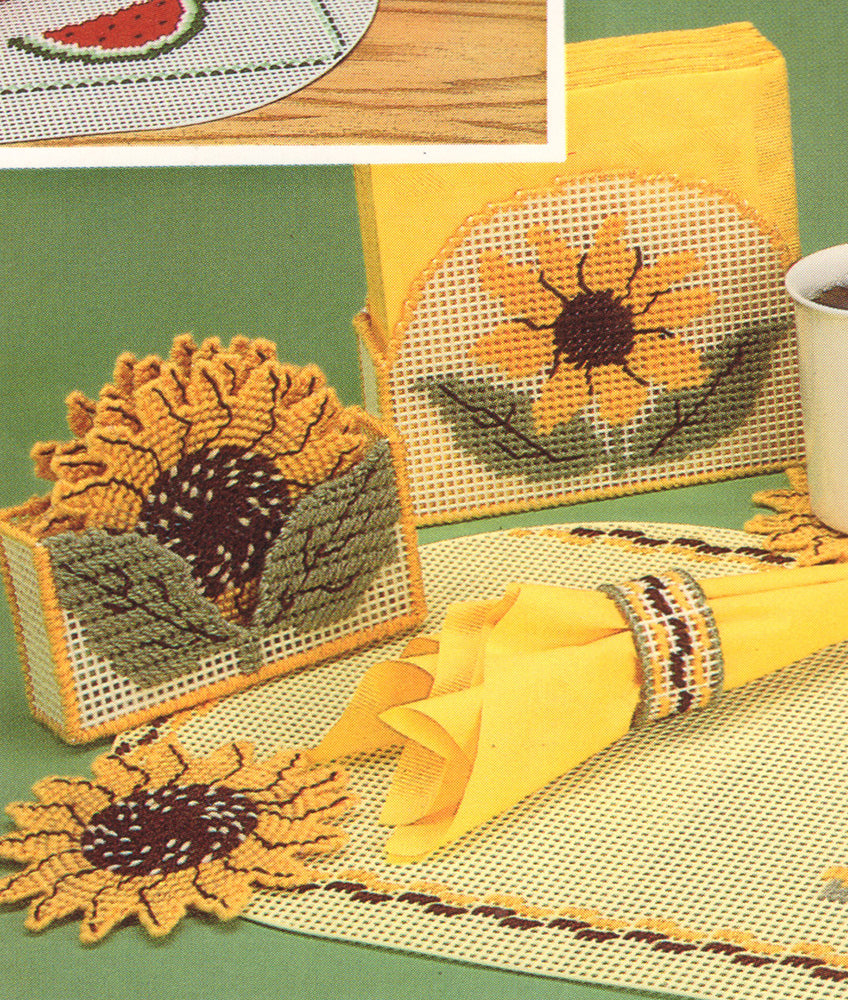 Sunflower Coasters and Napkin Holder Pattern