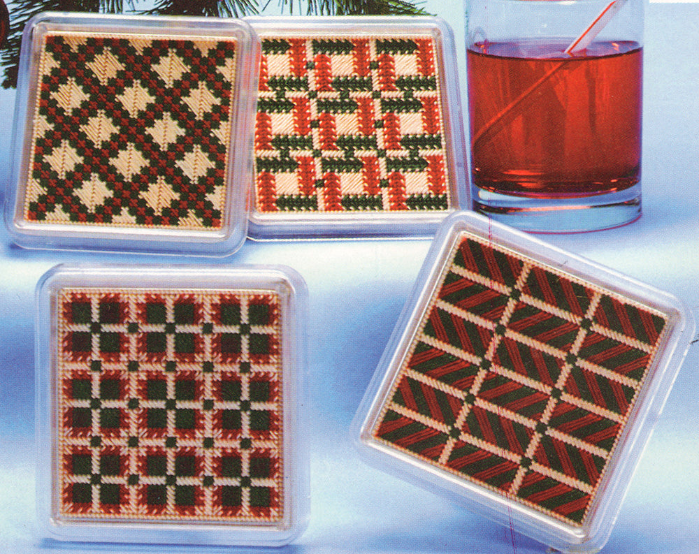 Needlepoint Quilt Look Coasters Pattern