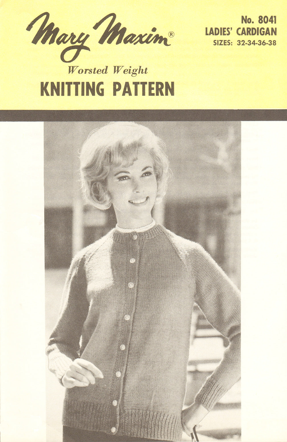 Ladies' Cardigan Pattern Mary Maxim Ltd