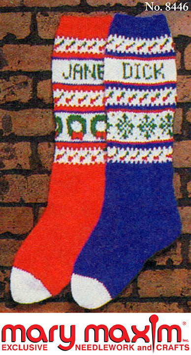Snowflake and Wreath Stockings Pattern